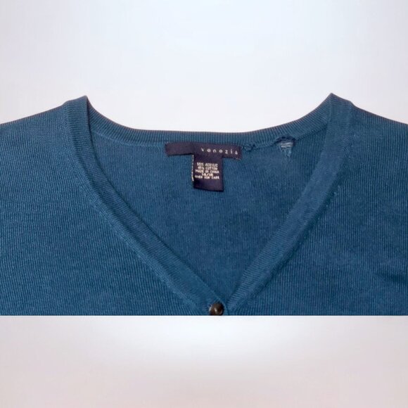 Venezia Dark Blue Button-Up Cardigan - Picture 5 of 5